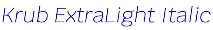 Krub ExtraLight Italic 字体